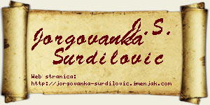 Jorgovanka Šurdilović vizit kartica